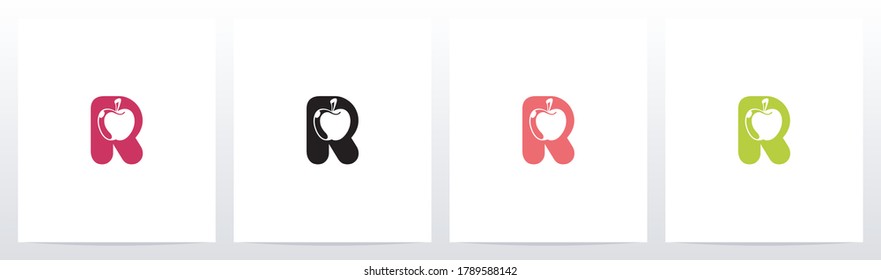 Diseño de logotipo Apple On Letter R