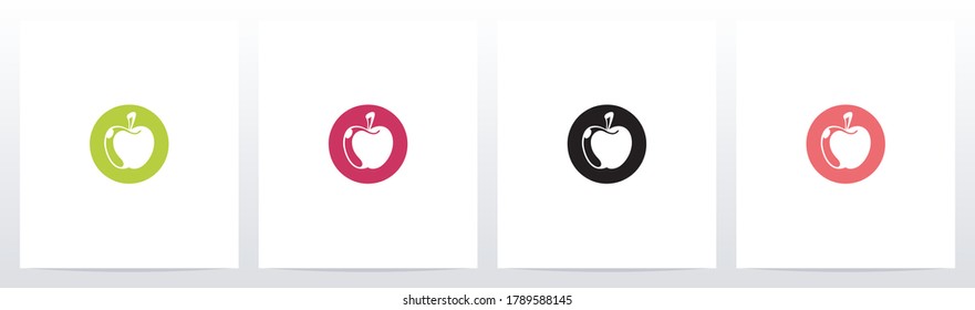 Apple On Letter Logo Design O