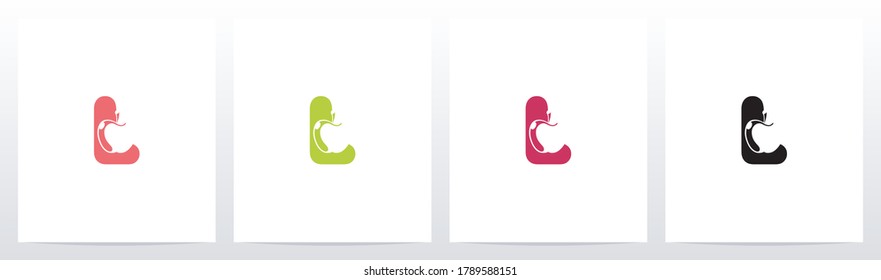 Apple On Letter Logo Design L