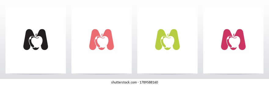 Diseño de logotipo Apple On Letter M