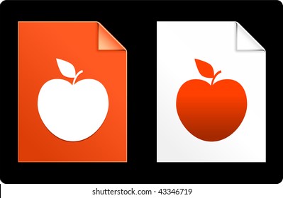 Apple on Paper Set Original Vector Illustration