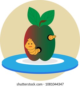 Apple on a plate