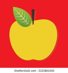 Apple on a red background
