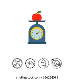 Apple on scales cup