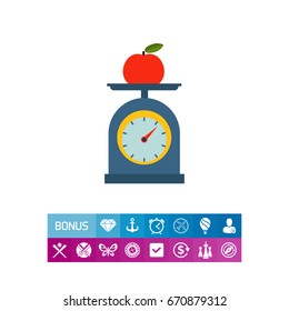Apple on scales cup