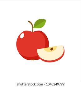 Apple on a white background isolated. Vector illustration