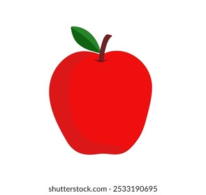 Maçã sobre fundo branco. Ícone de maçã vermelha. Fruta de maçã para saudável. Ilustração vetorial