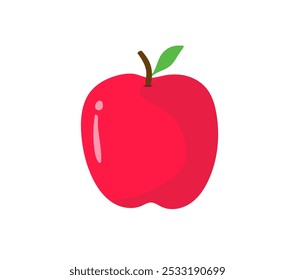 Maçã sobre fundo branco. Ícone de maçã vermelha. Fruta de maçã para saudável. Ilustração vetorial