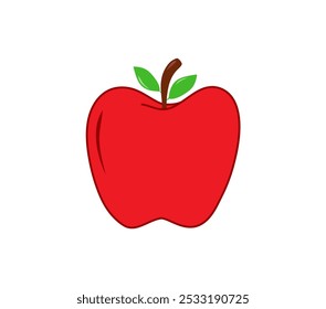 Maçã sobre fundo branco. Ícone de maçã vermelha. Fruta de maçã para saudável. Ilustração vetorial