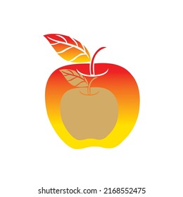 apple on a white background Schematic representation of an apple