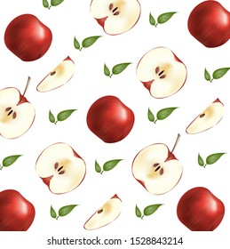 Apple on the white background, Vector Apple.