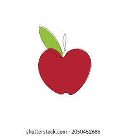 Apple on white background, vector illustration