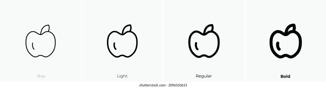apple one icon. Thin, Light Regular And Bold style design isolated on white background