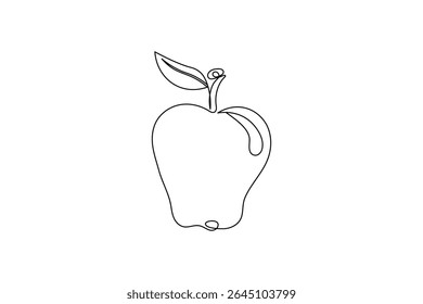 apple one line art and frui stock photos vectors and illustration design
