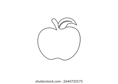 Apple one line drawing continuous line frui hand drawn minimalist illustration vector icon
