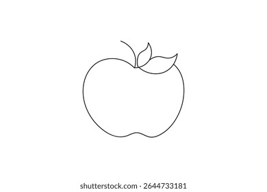 Apple one line drawing continuous line frui hand drawn minimalist illustration vector icon
