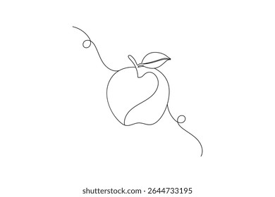 Apple one line drawing continuous line frui hand drawn minimalist illustration vector icon

