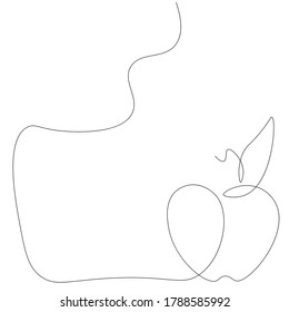 Apple one line drawing on the white background. Vector illustration - Shutterstock ID 1788585992