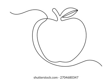 Apple eine Linie Zeichnung einfache moderne minimale Umrissgestaltung
