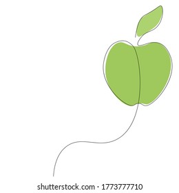 Apple one line drawing, vector illustration	