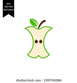 Apple is only left core green vector icon designs illustration logo