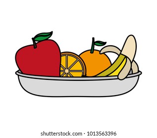 Apple orange and banana design