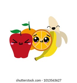 Apple orange and banana design