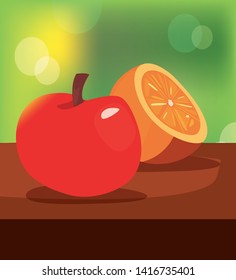 apple orange fresh delicious fruit nutrition