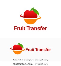 apple and orange fruit logo template designs, Vector illustration