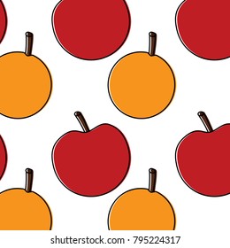 apple orange fruit pattern image 