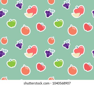 Apple orange grapes background Polished