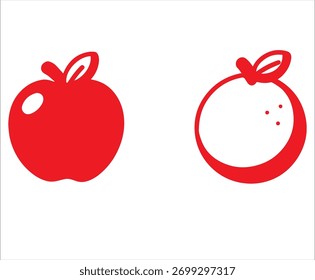 Apple And Orange icons collection vector EPS File