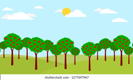 Apple orchard background.