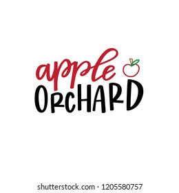 Apple Orchard lettering and illustration