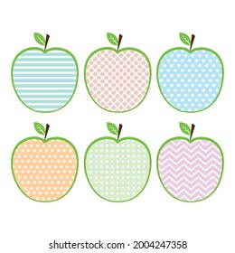 Apple with an ornament, color abstract vector illustration vintage