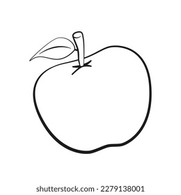 Esquema de Apple. Ilustración vectorial. Aislado sobre fondo blanco