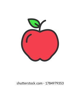 Apple outline icon. Color vector icon.