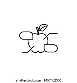apple outline icon. Elements of diet and nutrition illustration icon. Signs and symbol collection icon for websites, web design, mobile app, UI, UX
