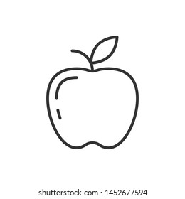 Apple Outline Icon On White Background. Apple Fruit Icon