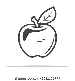 Apfelkontursymbol transparenter Vektor einzeln