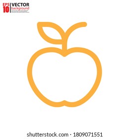 Apple outline icon vector. Food icon concept. Eps10 vector illustration.