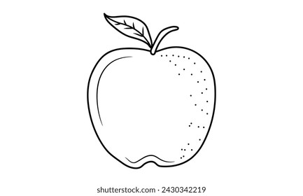 Apple outline icon vector illustration. Hand drawn line Art