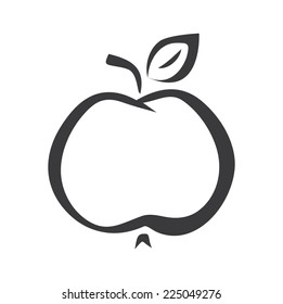 Apple Line Art Isolated On White Stock Vector (Royalty Free) 1595534539 ...