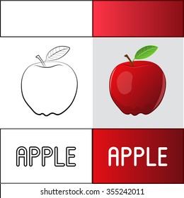 Apple Outline Realistic Stock Vector (Royalty Free) 355242011 ...