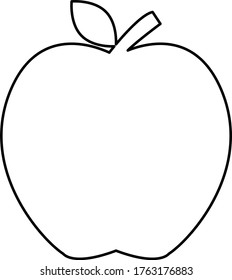Icono de forma de contorno de Apple en fondo blanco. Cartel de Apple. 