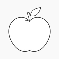 Apple Outline Shape Icon. Vector Illustration