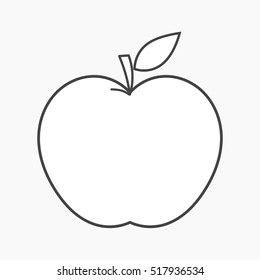 Apple Outline Shape Icon. Vector Illustration