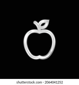 Icono metálico plateado con contorno de Apple