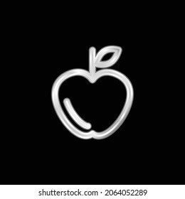 Icono metálico plateado con contorno de Apple