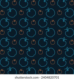 Apple outline trendy abstract pattern repeating vector illustration